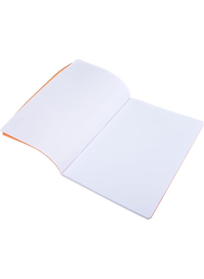 FIS® Notebook, Soft Cover PP Materials, Size A4(210x297mm), Plain White Paper, 80 Sheets, 160 Pages, 2 Round Edges, Packet of 5 Pieces, Neon Orange Color-FSNBA4PLPPNOR - Image 4